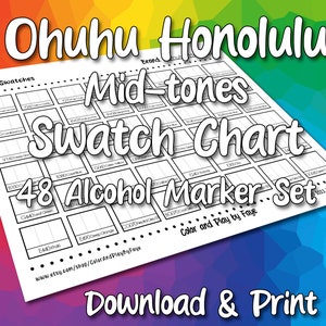 Ohuhu Oahu Series fine Tip 320 Marker Set DIY Color Chart / Swatch Sheet  Digital Download 