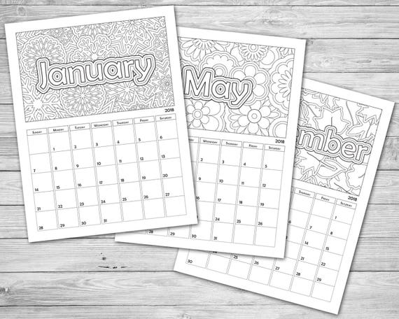 Coloring Calendar 2021 Download And Print Now Etsy Coloring Calendar 2021 Download And Print Now Etsy