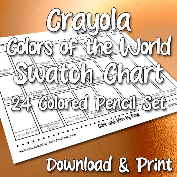 Crayola Color Chart - Etsy