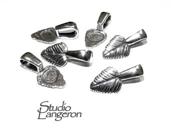 25 Pcs Tibetan Silver Glue on Bails 16mm Pendant Cabochon Findings O62