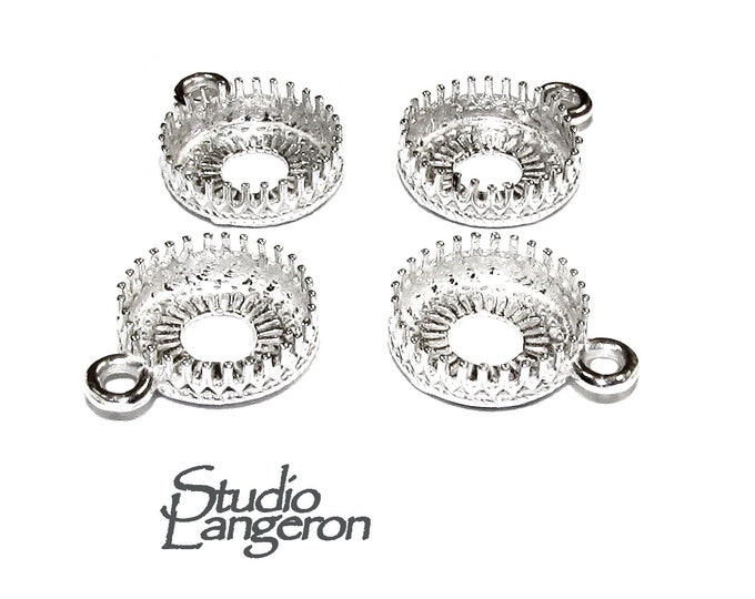 10 mm size 925 Sterling Silver Round Bezel Cups with closed ring, Bezel cup, Setting, Silver bezel cup, Jewelry making, Mounting - 1 piece