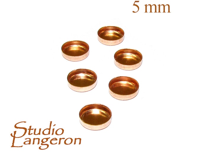 10 pcs size 5.0 mm 14K Rose gold filled round Bezel Cup, Bezel cup, Round bezel cups, Rose gold filled, Jewelry making, Setting, Mounting