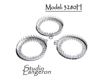 30 mm size 925 Sterling Silver Round Bezel Cups with closed ring, Bezel cup, Jewelry making, Setting, Silver bezel cup - 1 piece