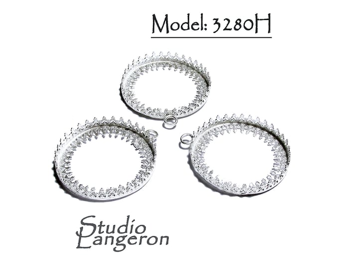 30 mm size 925 Sterling Silver Round Bezel Cups with closed ring, Bezel cup, Jewelry making, Setting, Silver bezel cup - 1 piece