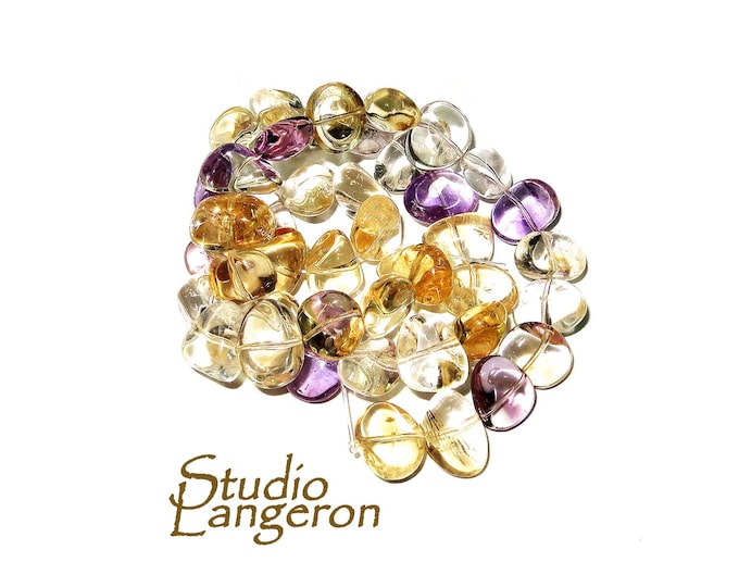 SALE!  Natural Ametrine Freeform Beads 10x12mm 1 strand 41cm (16 inch) long, Natural Ametrine, Jewelry making - 1 strand