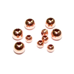 14K Solid Rose Gold Seamless Round Beads Size 2.0, 3.0 Mm, Rose Gold ...