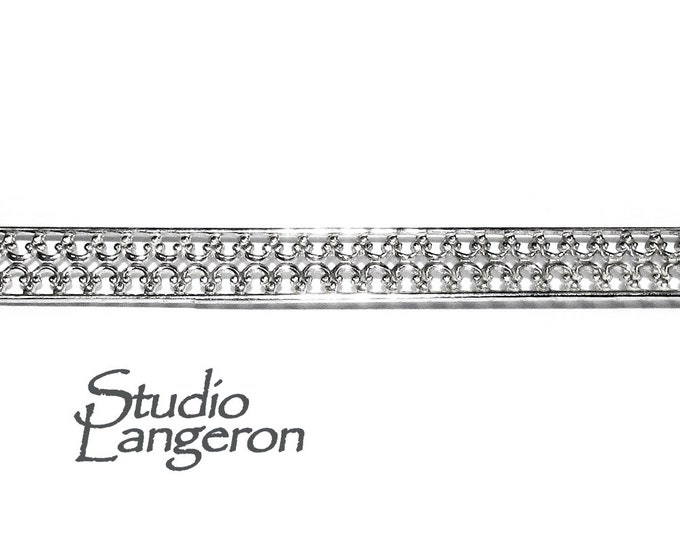 935 Argentium Silver Bezel wire, Gallery wire, Gallery ribbon, Gallery pattern, Argentium silver, Jewelry making, Setting - 4 inch (10 cm)