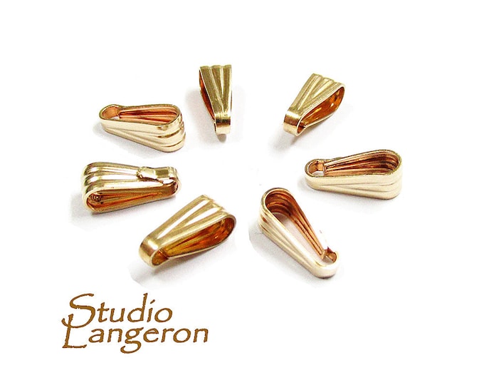 14K yellow gold filled Snap-On Pendant Bail size 10.5x4.0 mm, Gold filled Bail, Jewelry making, Bail findings, Bail, Gold filled - 1 piece