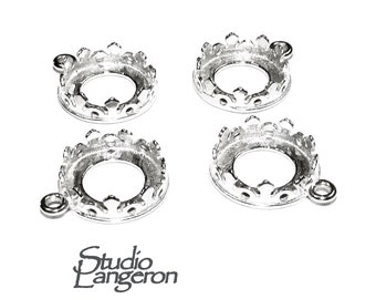 10 mm size 925 Sterling Silver Round Bezel Cup with closed ring, Bezel cup, Setting, Jewelry making, Blank pendant, Mounting - 1 piece