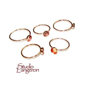 14K Rose gold filled blank ring with bezel cup 5 mm size 4, 5, 6, 7, 8, Base ring, Rose Gold filled ring, setting, jewelry making - 1 piece