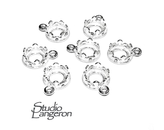 6 mm size 925 Sterling Silver Bezel Cups Round shapes with closed ring, Silver bezel cup, Round bezel cups, Jewelry making - 1 piece