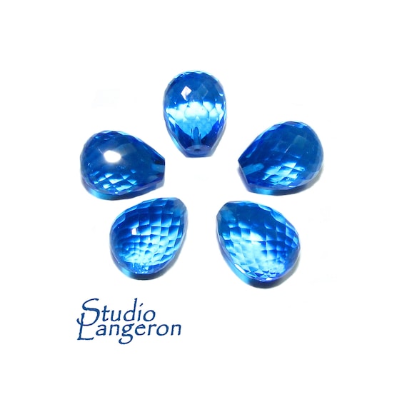 Natural Blue topaz Teardrop faceted Beads size 10x13 mm, Blue topaz  Gemstone, Jewelry making, Natural Gemstone Teardrop beads piece