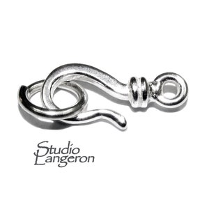 925 Sterling Silver Hook Eye Very Small Clasps, Silver clasp, Clasp, Clasps, Hook eye clasp, Clasps, Jewelry making, Silver clasp - 1 piece