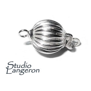 925 Sterling Silber Bead Corrugated Sicherheitsverschluss Größe 10 mm, Silber Perlenverschluss, Schmuckherstellung, Silberverschluss, 925 Sterling Silber - 1 Stück