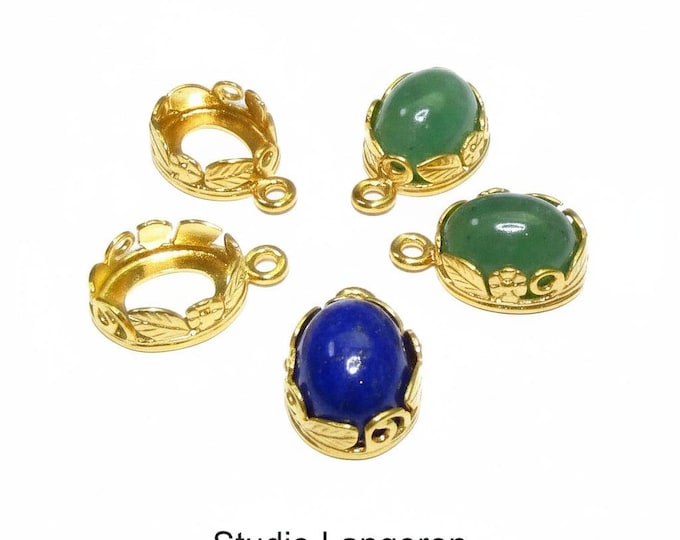 8x10 mm size 14K Yellow gold filled Oval Bezel Cup, Bezel cup, Setting, Oval bezel cup, Jewelry making, Gold Filled, Pendant - 1 piece