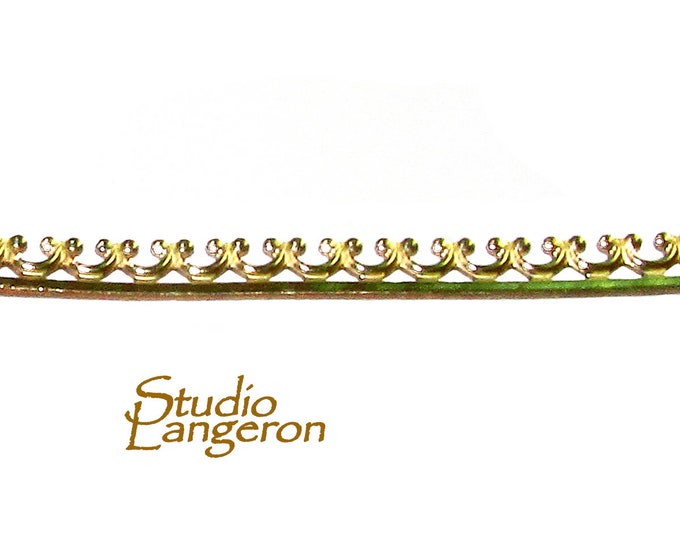 14K Yellow Gold filled Gallery wire, Bezel wire, Gallery ribbon, Gallery pattern, Jewelry making, Gold Filled Setting - 4 inch (10 cm)