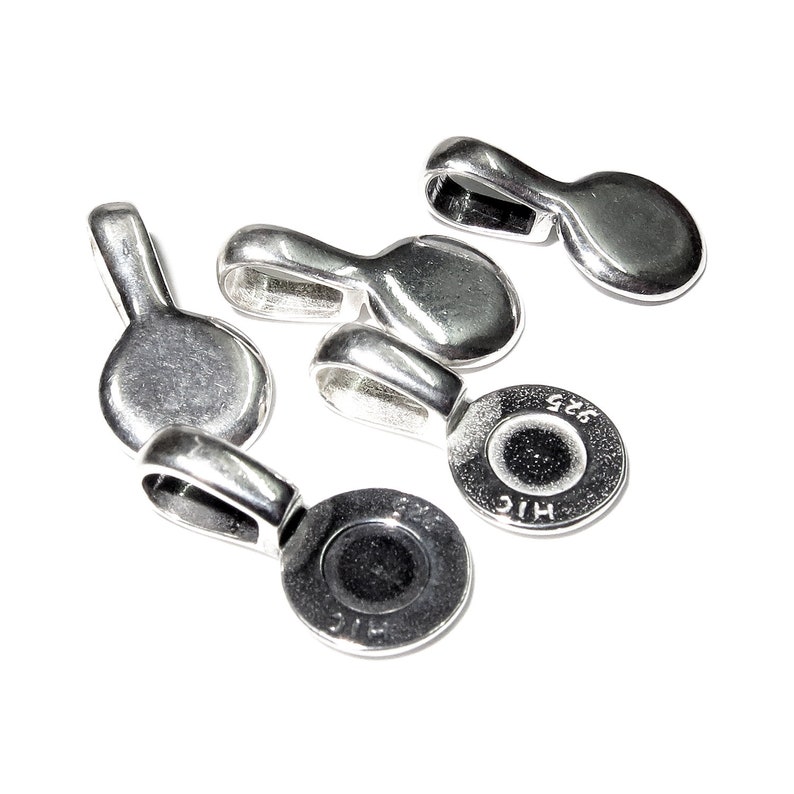 925 Sterling Silver Large Round Glueon Flat Pad Pendant Etsy