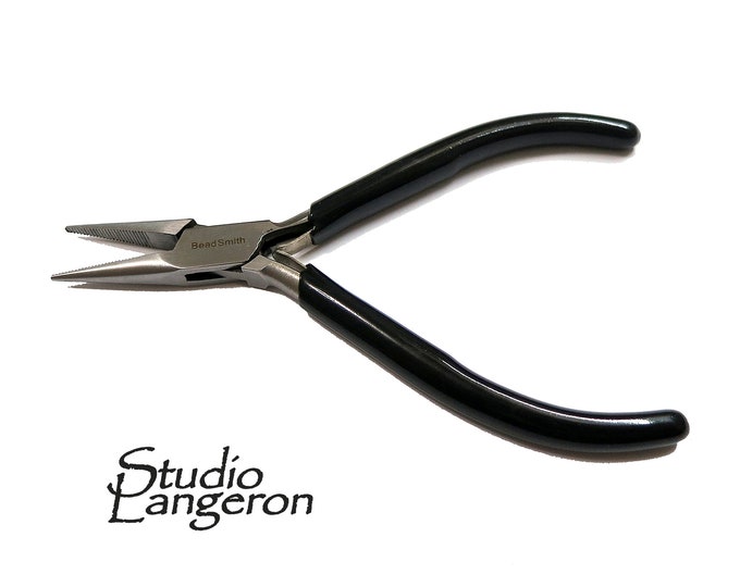 Serrated Chain nose pliers Professionally Prepared for Jewelry Making PL653, Bead Smith, Length 115 mm (4.5 inch), Jewelry making  - 1 piece