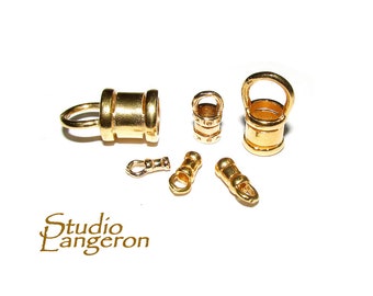 14K Gold filled Crimp End Caps diameter 0.8-7.0 mm, Crimp end caps, Gold filled end cap, Jewelry making, 14K Gold Filled - 1 pair (2 piece)