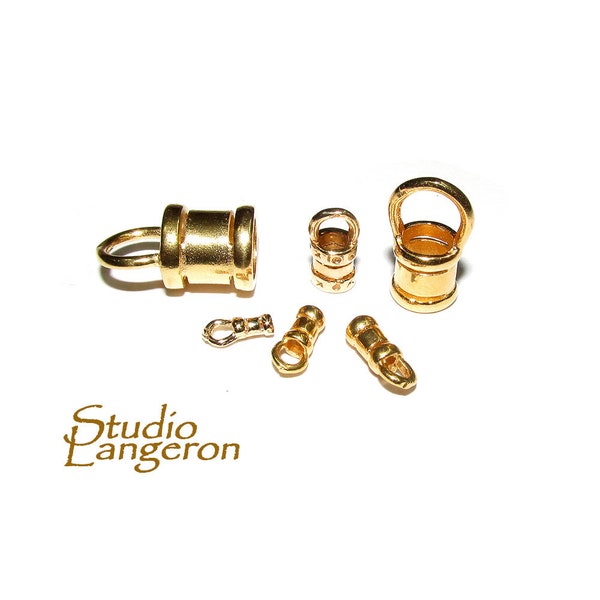 14K Gold filled Crimp End Caps diameter 0.8-7.0 mm, Crimp end caps, Gold filled end cap, Jewelry making, 14K Gold Filled - 1 pair (2 piece)