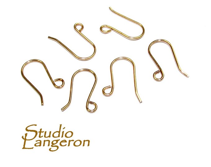 14K Yellow Gold Filled Ear Wire with Outside Loop, Gold Filled Earrings, Jewelry making, 14K Gold filled, Earring components - 1 pair