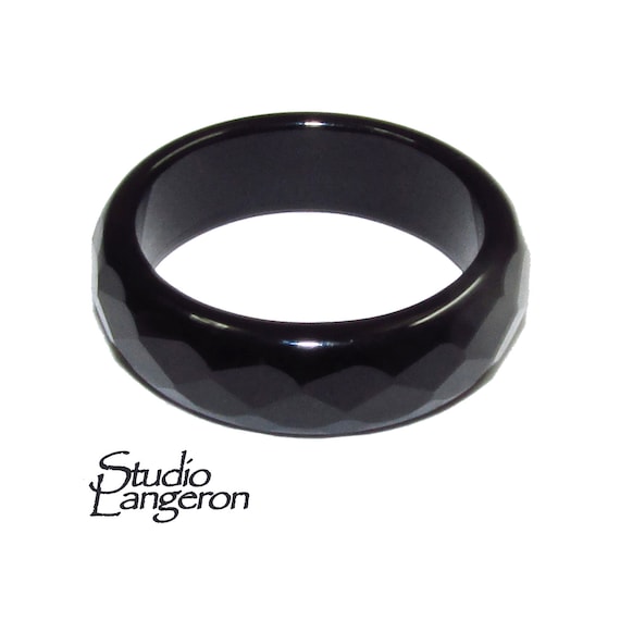 Black onyx band ring hotsell