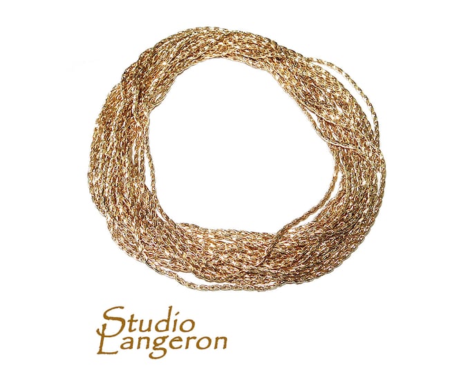 14K gold filled beading cardano chain available thickness 0.6, 0.8, 1.0 mm, beading chain, gold filled chain, Jewelry making - 1 Ft (30 cm)