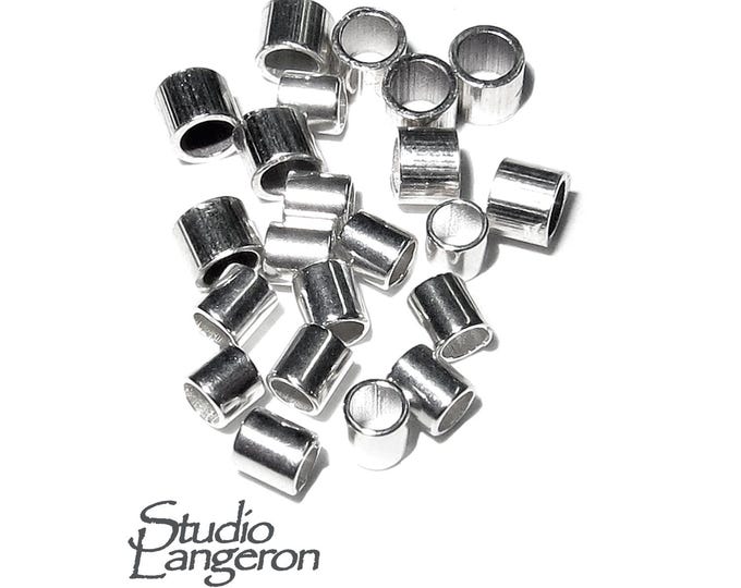 925 Sterling silver Crimp Beads size 2x1.5, 2x2, 2x3 mm, Silver crimp beads, Jewelry making, Silver findings, 925 Silver - 10 pieces