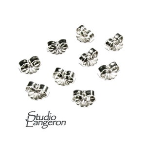 10 pcs (5 pair) 925 Sterling silver Friction Ear Nuts, Butterfly Earring Backs, Earring components, Jewelry making, Sterling silver backs