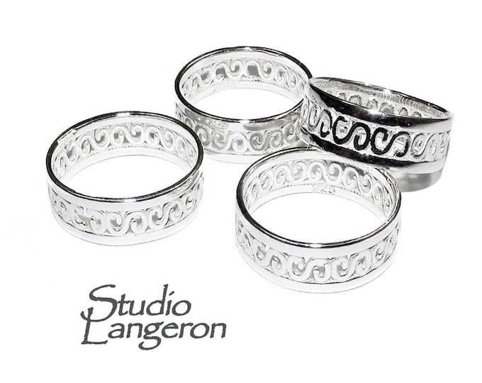 925 sterling silver filigree blank ring size 6, 7, silver ring, base ring, Jewelry making, ring silver, filigree ring, silver - 1 piece