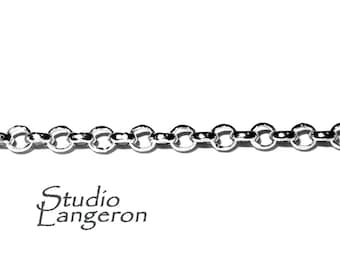 1.6 mm 925 Cadena de cable rolo de plata esterlina, cadena de plata, cadena brillante de plata 925, fabricación de joyas, cadena de plata esterlina - 1 ft (30 cm)