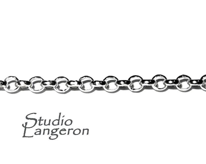 1.6 mm 925 Sterling Silver rolo cable chain, silver chain, 925 silver shiny chain, Jewelry making, sterling silver chain - 1 Ft (30 cm)