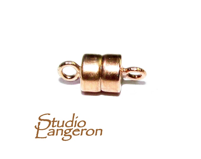 14K Rose gold filled Small Magnetic Clasps size 4.5x4.4 mm, Magnetic clasps, Jewelry making, Clasp findings, Gold filled clasp - 1 piece