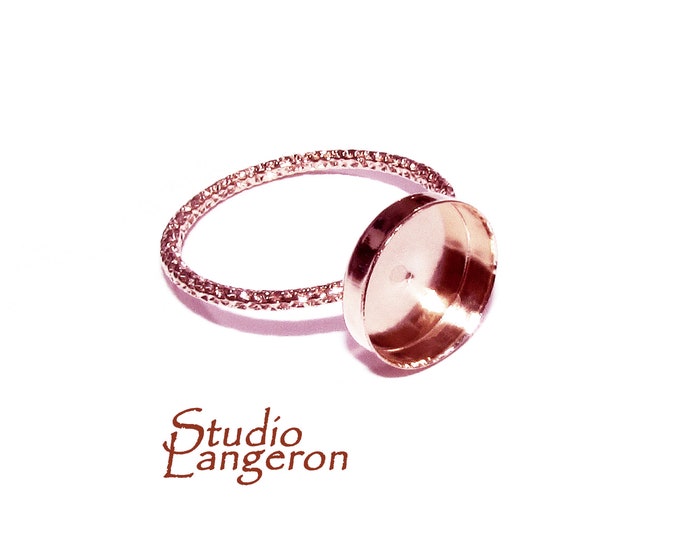 14K Rose gold filled blank ring with bezel cup 10 mm size 4, 5, 6, 7, 8, 9, Base ring, Gold filled ring, bezel cup, Setting - 1 piece