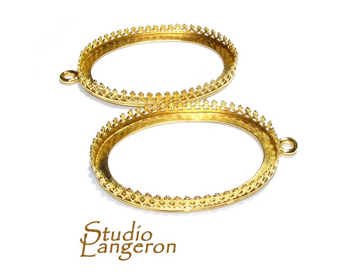 30x40 mm size 14K Yellow gold filled Oval Bezel Cup, Bezel cup, Setting, Gold Filled bezel cup, Jewelry making, Gold Filled - 1 piece
