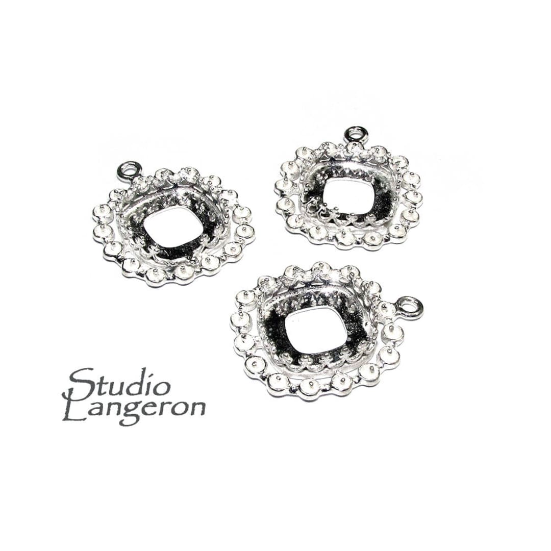 925 Sterling Silver Blank Pendant Size 12x12 Mm, Base Pendant, Silver