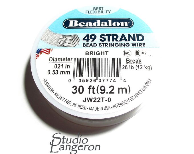 Beading wire Beadalon 49 Strand size 0.53 mm silver color, Wire, Beadalon, Beading wire, Beading, Silver wire - 1 spool