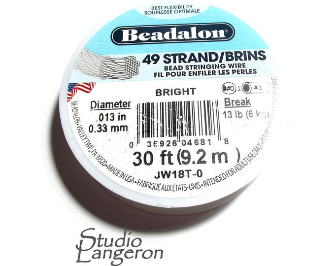 Beading wire Beadalon 49 Strand size 0.33 mm silver color, Wire, Beadalon, Beading wire, Beading, Silver wire - 1 spool