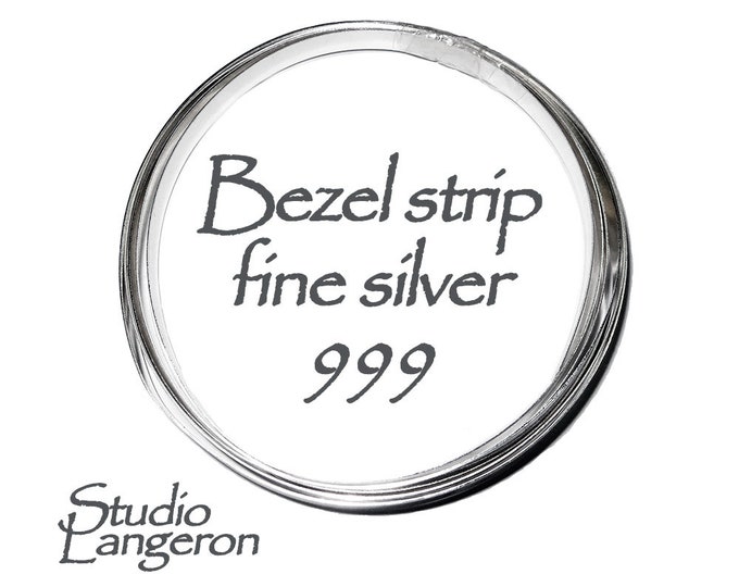 999 fine silver bezel strip wire thickness 0.3 mm (28 GA), Width 3.0 - 10.0 mm, Bezel strip, Fine silver, Jewelry making - 4 inch (10 cm)