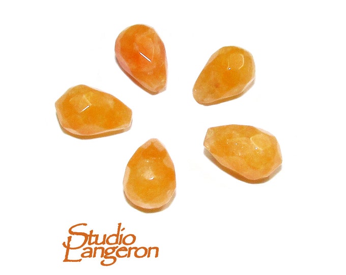 Natural jade Teardrop faceted half drilled small Beads size 10x6 mm, Natural jade, Matched Half Drilled Beads, Jewelry making - 1 piece