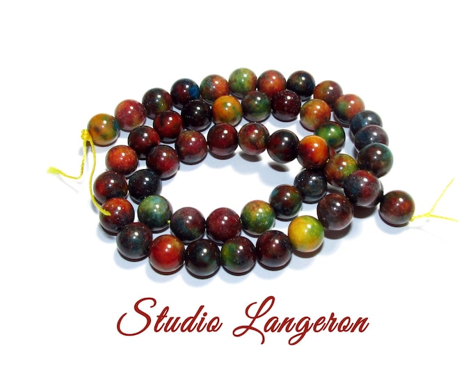 SALE!  Natural Persian jade Beads round 8mm 1 strand 38cm long (About 46 beads), Natural jade, Jewelry making - 1 strand