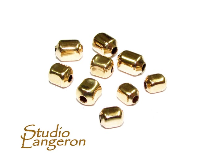 14K Gold filled rectangle beads size 4, 5, 6 mm, Rectangle beads, Gold Filled beads, Jewelry making, Gold Filled findings, Beads - 1 piece