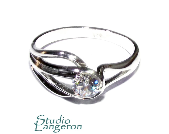 White topaz ring 925 sterling silver size 7, Handmade ring, single copy, sterling silver, White topaz ring, silver ring, Gift ring