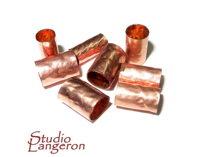 14K Rose Gold Filled Bead Hammered Tubes different sizes, tube beads, tube gold filled, tube, tube findings, Jewelry making - 1 piece