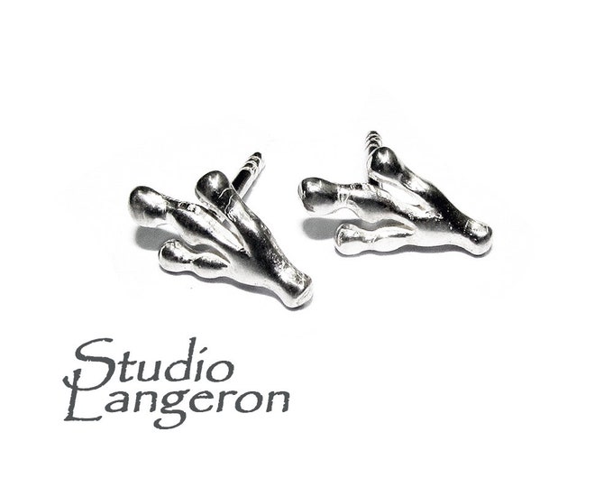 925 Sterling Silver Chicken foot Post Earrings, Earring Backs Included, Earring components, Earring tree of life post - 1 pair (2 pieces)