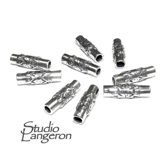 30 Perles Tube Droit Lisse En Argent Sterling 925 - Pour Création De Bijoux - Neuf