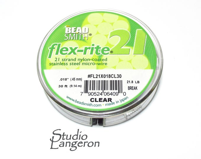 BeadSmith Fine Beading Wire .018 (0.45mm) silver color, Wire, BeadSmith, Beading wire, Beading, Silver - 1 spool (30 Feet)