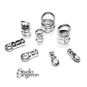 925 sterling silver Crimp End Caps sizes 0.7 - 5.0 mm, silver end caps, end caps, Jewelry making, End caps findings - 1 pair (2 piece)