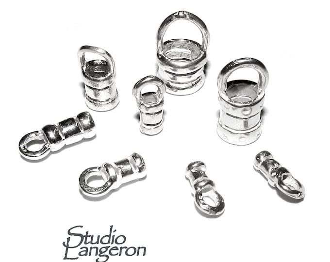 925 sterling silver Crimp End Caps sizes 0.7 - 5.0 mm, silver end caps, end caps, Jewelry making, End caps findings - 1 pair (2 piece)