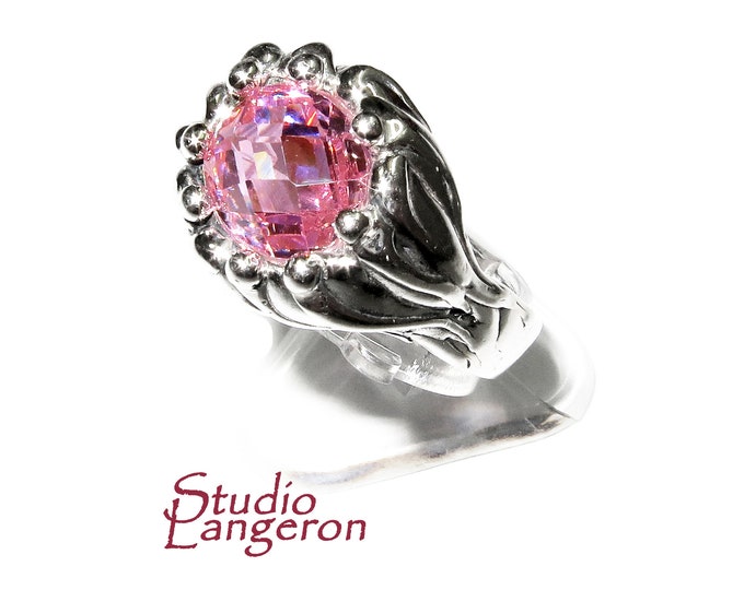Statement Rose topaz ring 925 sterling silver size 6 1/2, Handmade ring, single copy, Rose topaz, silver ring, gemstone, Rose topaz ring
